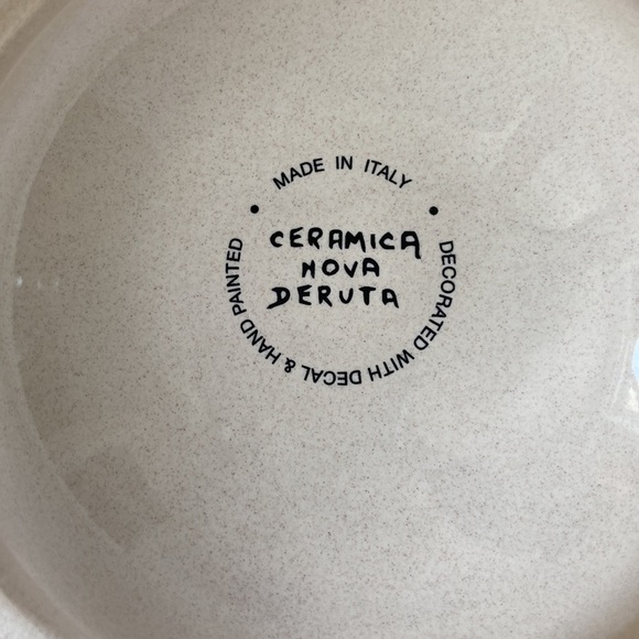 Vintage Deruta Italian Serving Bowl Ceramic Chip & Dip Set Round Home Kitchen - Picture 4 of 6